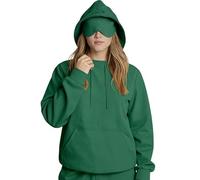 SMMZRF Felpa Maschera per Gli Occhi Integrata, modalità Aereo, Comoda Felpa con Cappuccio, Felpa-Verde-S