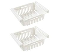 Smniao - Organizer per frigorifero e frigorifero estraibile 2 pezzi bianco