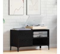 smnyxs Mobile per Vinyl Rovere Nero 84,5 x 38 x 48 cm Legno Ingegneria | Ripiani in legno di ingegneria, forma rettangolare pulita, portaoggetti multiuso, interni moderni
