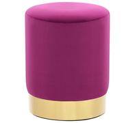 smnyxs Sgabello Velluto Viola e Dorato 28 x 36 cm Poggiapiedi Metallo | Design a botte, velluto liscio, base metallica lucida, leggero, uso versatile