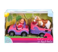 BAMBOLA SIMBA EVI LOVE CON JEEP RIMORCHIO E PONY