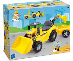 Smoby 7600000498 Ecoiffier Trattore cavalcabile con Pala con rimorchio 12-36 Mes