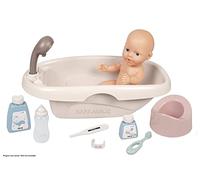 Smoby - Baby Nurse - Vasca da bagno per bambole con biberon e tanti accessori, accessori per bambole fino a 42 cm, per bambini dai 3 anni in su, 220366