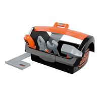 Smoby - Black+Decker - Cassetta degli attrezzi + 6 utensili - Cacciavite, sega, martello, chiave inglese, squadra, pinze inclusi - Dai 3 anni - Prodotto in Francia