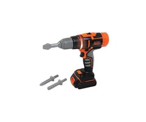 Smoby - Black+Decker - Trapano elettronico - Giocattolo fai da te per bambini - Punte intercambiabili - 2 velocità - Batterie incluse - Per bambini dai 3 anni in su