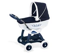 Smoby - Carrozzina Baby Blu, 7600251181, 1.5+ Anni, con Cappottina Reclinabile