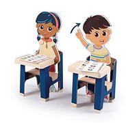 Smoby - Classe - 2 uffici + 2 allevamenti scolastici - Braccio articolato - Diversi accessori inclusi - Giocare alla Maitress - Da 3 anni - 380100