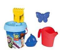 Smoby - Set secchiello Toy Story - Include annaffiatoio, paletta, stampo per sabbia, setaccio e rastrello - Materiale riciclato - Dai 18 mesi in su - Prodotto in Francia
