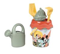 Smoby - Cubo da spiaggia Mickey Minnie Smoby Life, 17 cm, realizzato in materiale riciclato, con annaffiatoio, setaccio, rastrello, pala e stampo per sabbia, a partire da 18 mesi, prodotto in Francia