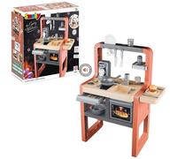 Smoby - Cucina zafferano - Intemporale e Rafinata - Piano cottura, Lavello, Forno, Credenza, Ecc. - 24 Accessori Inclusi - Da 3 Anni - Materiale riciclato - Produzione francese
