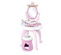 Smoby - Disney Princess specchiera 2 in 1, 7600320250, +3 anni, con sgabello, specchio girevole, da specchiera a tavolo, 10 accessori