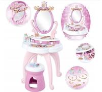 Smoby Disney Princess tavolino da toeletta 2 in 1 con specchio girevole e sgabello