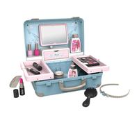 Smoby Kids Beauty Vanity Role Play Case and Roleplay Salon with Stool and Mirror