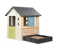Smoby Life - Casetta giocattolo Square (174 x 110 x 127 cm) con 60% di riciclaggio con sabbiera, casetta giocattolo da giardino per bambini, accessori inclusi, a partire dai 2 anni in su
