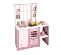 Smoby Loft cucina giochi Fleur - cucina per bambini in stile moderno loft con piano cottura, forno, frigorifero e 27 accessori, per bambini dai 3 anni in su