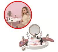 Smoby - My Beauty Studio - Parrucchiere, Salone per unghie, Trucco finto - Specchio rimovibile - Cassetti girevoli - 15 accessori - Materiale riciclato - Dai 3 anni - Prodotto in Francia