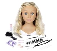 Smoby - Testina modellante bionda - Facile da modellare - 19 accessori realistici - Labbra sensibili al calore - Sportello portaoggetti