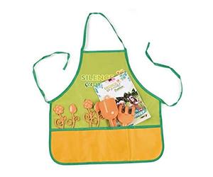 Smoby - Silence ça Pousse - Grembiule da giardinaggio per bambini - Tasche integrate - Rastrello + pala - Da 3 anni - 870310 Verde
