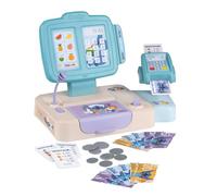 Smoby - Stitch - Registratore di cassa - Cassetto contanti, lettore carte di credito, microfono - Banconote, monete, carte di credito, ricevute - 26 accessori - Dai 3 anni - Prodotto in Francia