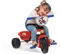Smoby - Triciclo Be Fun - Spidey - Scalabile da 15 mesi a 3 anni - Bastone parentale regolabile in 3 posizioni - Cintura di sicurezza