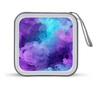 Smoke Clounds - Custodia protettiva per CD e DVD, in plastica rigida, con cordino, portatile, organizer per 40 CD, colore: viola, Stile:, Taglia unica