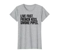 Smoke Pipes è Un Amante della Pipa e Un Fumatore Sofisticato Maglietta, Donna, Grigio Melange, L