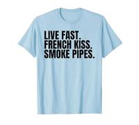 Smoke Pipes è Un Amante della Pipa e Un Fumatore Sofisticato Maglietta, Uomo, Celeste, L