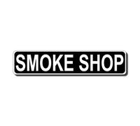 Smoke Shop - Targa in latta vintage, stile retrò, rustico, con scritta "Man Cave", in zinco, per garage, parete, 40 x 9 cm, colore: nero