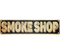 Smoke Shop - Targa in metallo con scritta divertente vintage, sottile, decorazione artistica da parete, poster in ferro, per casa, casa, bar, caffetteria, garage, interni ed esterni, idea regalo, 40,6
