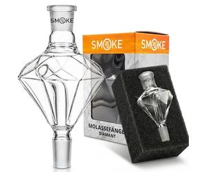 Smoke2u - Contenitore in vetro per narghilè, taglio 18/8, estremamente resistente al calore, alla corrosione, leggero, a risparmio energetico, design elegante (diamante)
