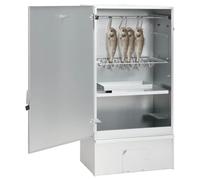 Smokehouse con generatore di fumo freddo, acciaio galvanizzato | Per carne e pesce, termometro, ganci a S, griglie, 12 ore di fumo, all'aperto