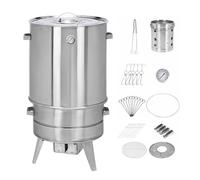 Smoker Bbq Barbecue Verticale A Barile Include Termometro E Contenitore per La Raccolta Della Cenere per Campeggio All'aperto Patio Cortile Picnic Multifunzionale Stufa Sospesa