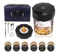 Smoker elettrico per whisky, affumicatore elettrico ricaricabile, cocktail per cocktail bourbon whisky, con 6 trucioli di legno, regalo per papà, marito, fidanzato