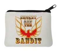 Smokey and The Bandit - Portamonete in neoprene con immagine di un'aquila in fiamme, 10 x 11 cm, colore: bianco