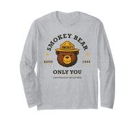 Smokey Bear Cute Retro Logo Only You Can Prevent Wildfires Maglia a Manica