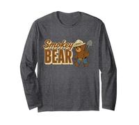 Smokey Bear Cute Retro Walking Character Maglia a Manica