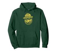 Smokey Bear Keep Our Forests Green & Growing! Distressed Felpa con Cappuccio, Unisex per Adulti, Verde Foresta, M