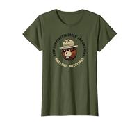 Smokey Bear Keep Our Forests Green & Growing! Vintage Maglietta, Donna, Oliva, L