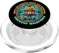 Smokey Bear Stained Glass Art Prevent Wildfires Retro PopSockets PopGrip per MagSafe