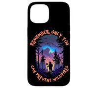 Smokey Bear Starry Night Scene Only You Can Prevent Wildfire Custodia per iPhone 15