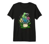 Smoking Alien On Shroom Funny Mushrooms Weed Smoker Gift Maglietta Premium