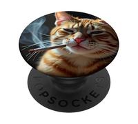 Smoking Cat Generation Z Meme Cat Smoking Sigaretta PopSockets PopGrip Adesivo