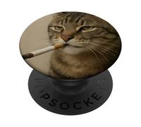 Smoking Cat Generation Z Meme Cat Smoking Sigaretta PopSockets PopGrip Adesivo