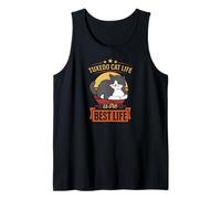 Smoking Cat Life Is The Best Life Retro Vintage Style Canotta