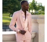 Smoking Completo Set Uomo Due Pezzi Rosa Cipria Giacca Pantaloni A9EA5F