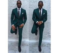 Smoking Completo Set Uomo Due Pezzi Verde Scuro Giacca Pantaloni A9EA60