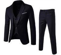 Smoking Completo Set Uomo Tre Pezzi Nero Giacca Gilet Pantaloni 35BD3A9