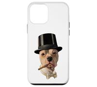 Smoking Dog in Top Hat Public Domain Art TPA Funny Custodia per iPhone 12 mini