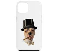 Smoking Dog in Top Hat Public Domain Art TPA Funny Custodia per iPhone 13