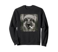 Smoking German Shepherd Dog Meme Cigarette Grunge Beanie Felpa